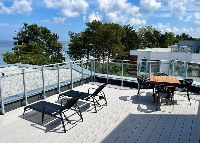 Penthouse Mit Meerblick Und Dachterrasse In Bei Mielno Apartmán Gąski